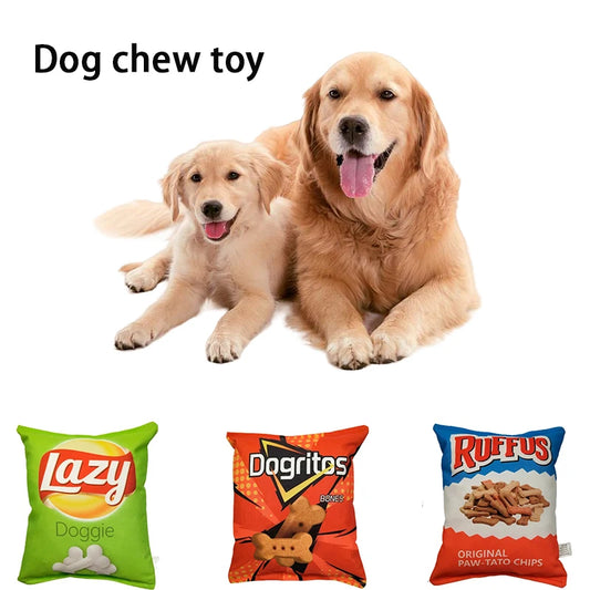 Funny Dog Toys Crisps Plush Filled.